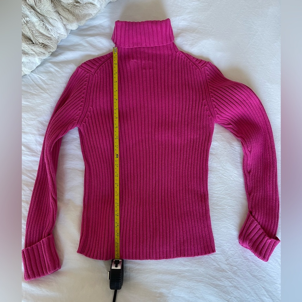 Fuchsia Pink Ribbed Gap Sweater - Picture 6 of 6